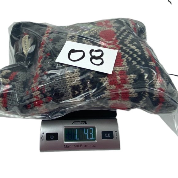 Vintage Nordic Wool Blend Mock Neck Sweater Red Black & Gray Men’s size Large - Picture 6 of 6